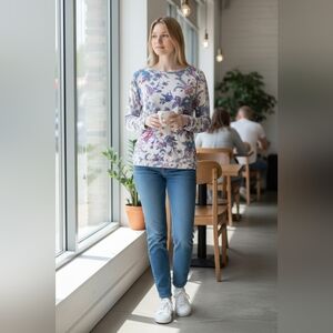 Loft Women's Size Large Floral Blouse House Fashion